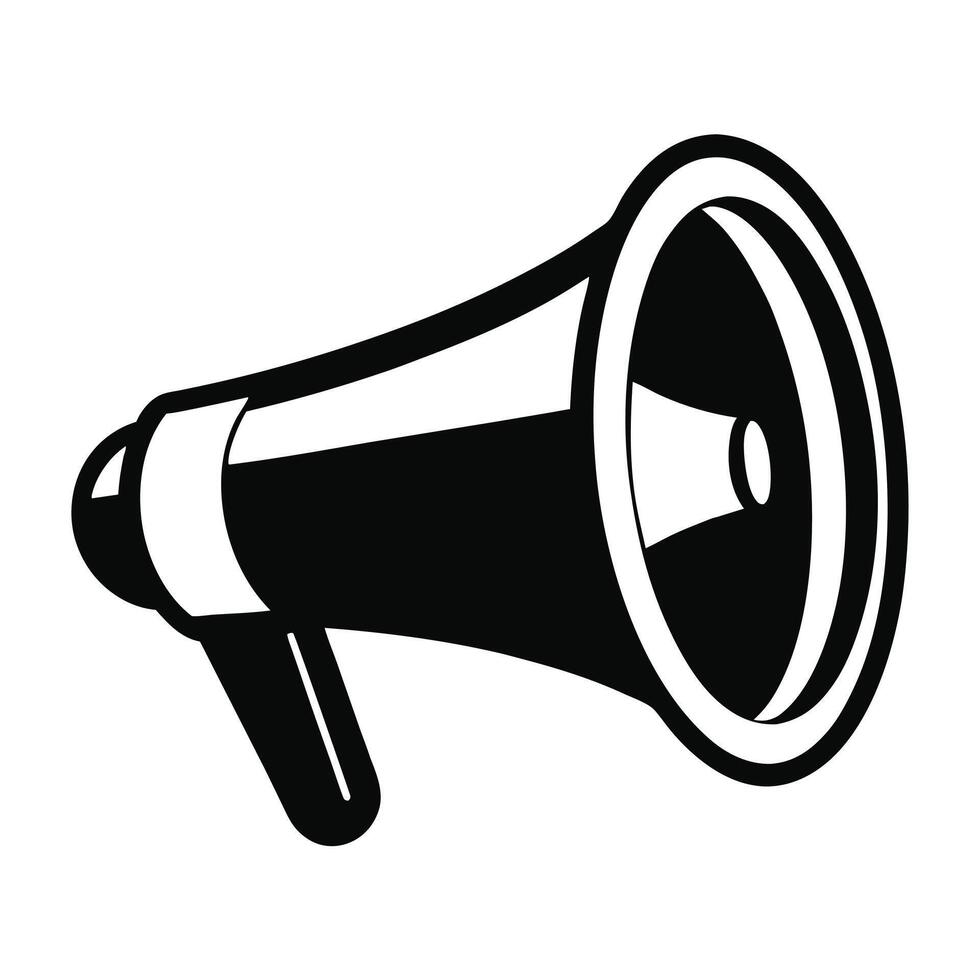 Black And White Megaphone Icon Communication Loudspeaker Illustration Design Template vector