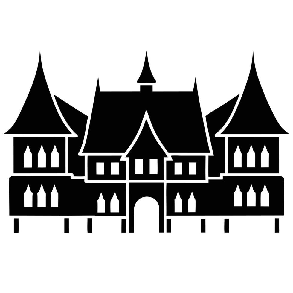 Traditional Minangkabau House Architecture Gadang House Silhouette Illustration vector