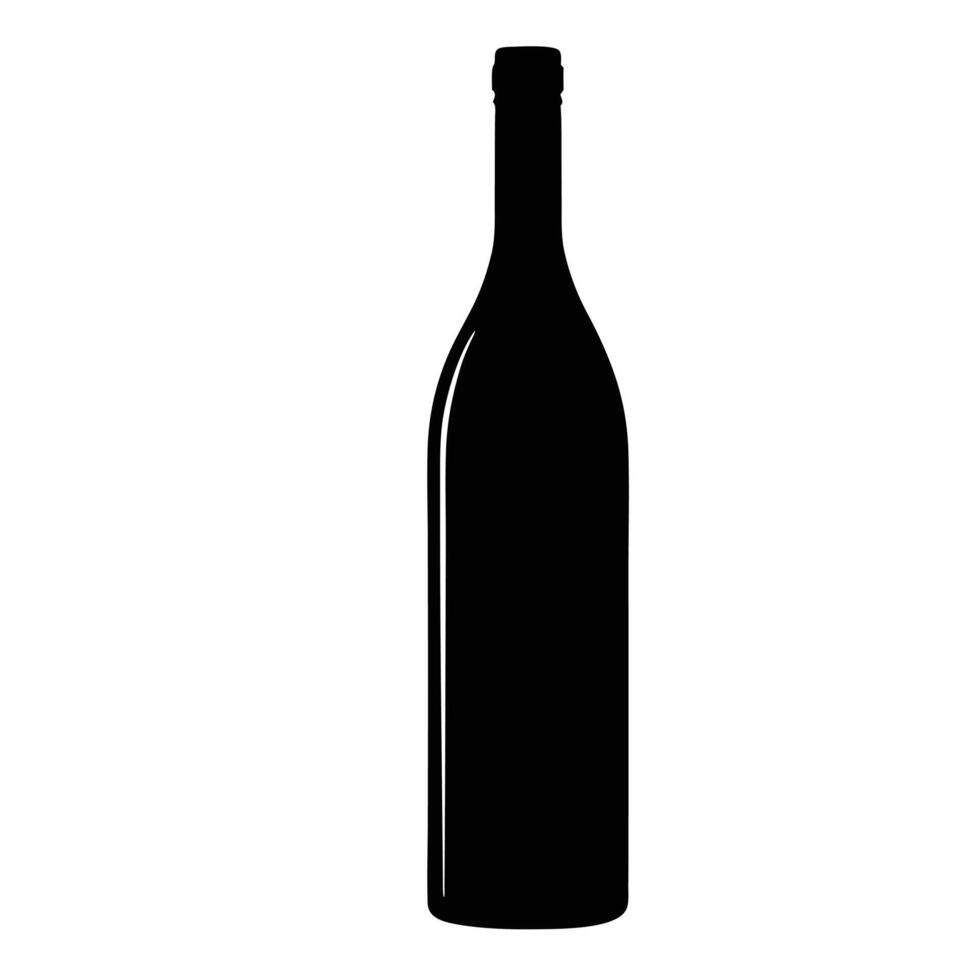 Elegant Wine Bottle Silhouette Illustration For Bar And Restaurant Design Projects vector