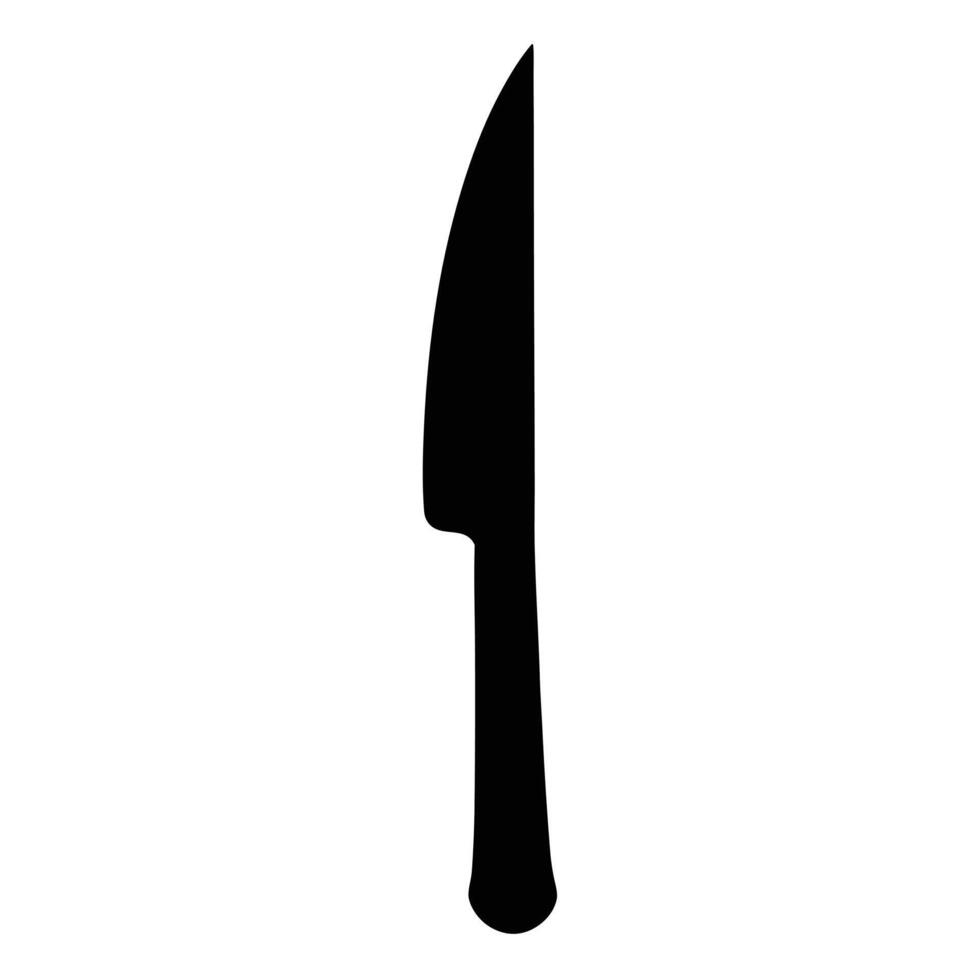 Kitchen Knife Silhouette Image Isolated On White Background Food Preparation Utensil vector