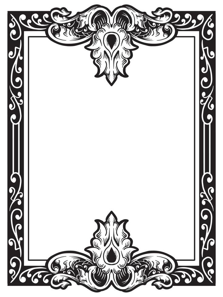 Black Frame with Swirly Outline Corners vector