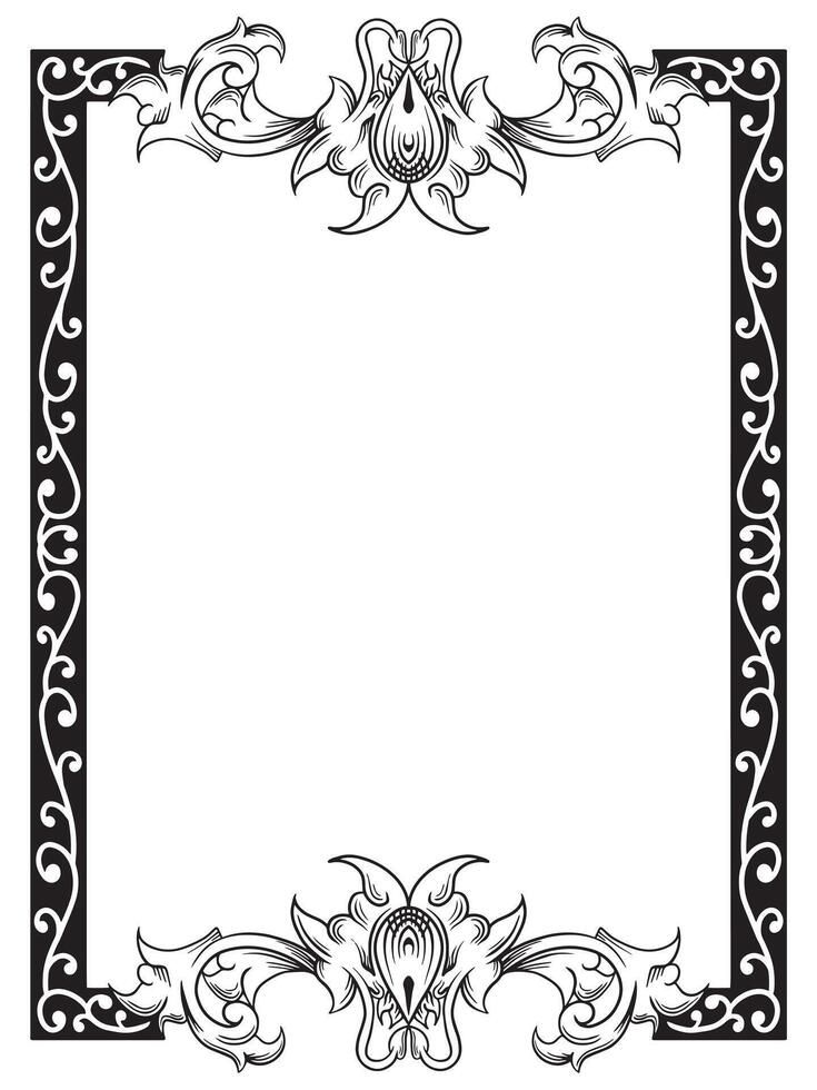 Decorative Frame with Thin Outline Design vector