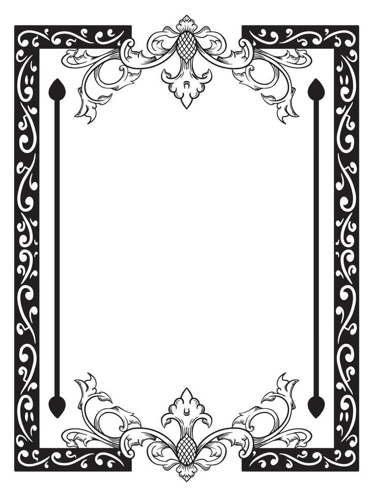 Elegant Scroll Frame in Black and White vector
