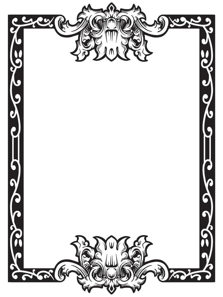 Lace-Inspired Ornamental Frame Outline vector