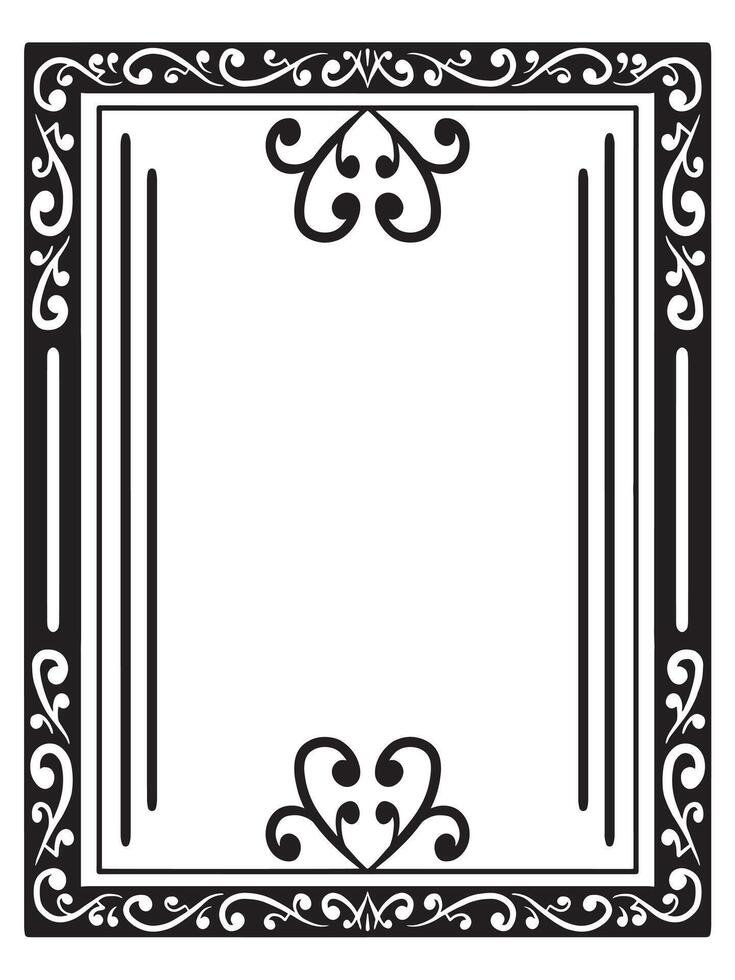 Black and White Ornamental Frame Outline Illustrations vector