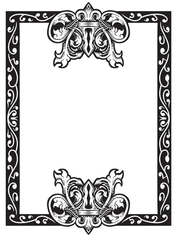 Old Style Frame with Ornamental Outline vector