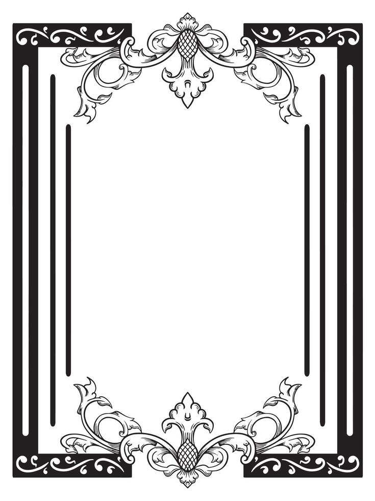 Intricate Outline Frame with Vintage Look vector