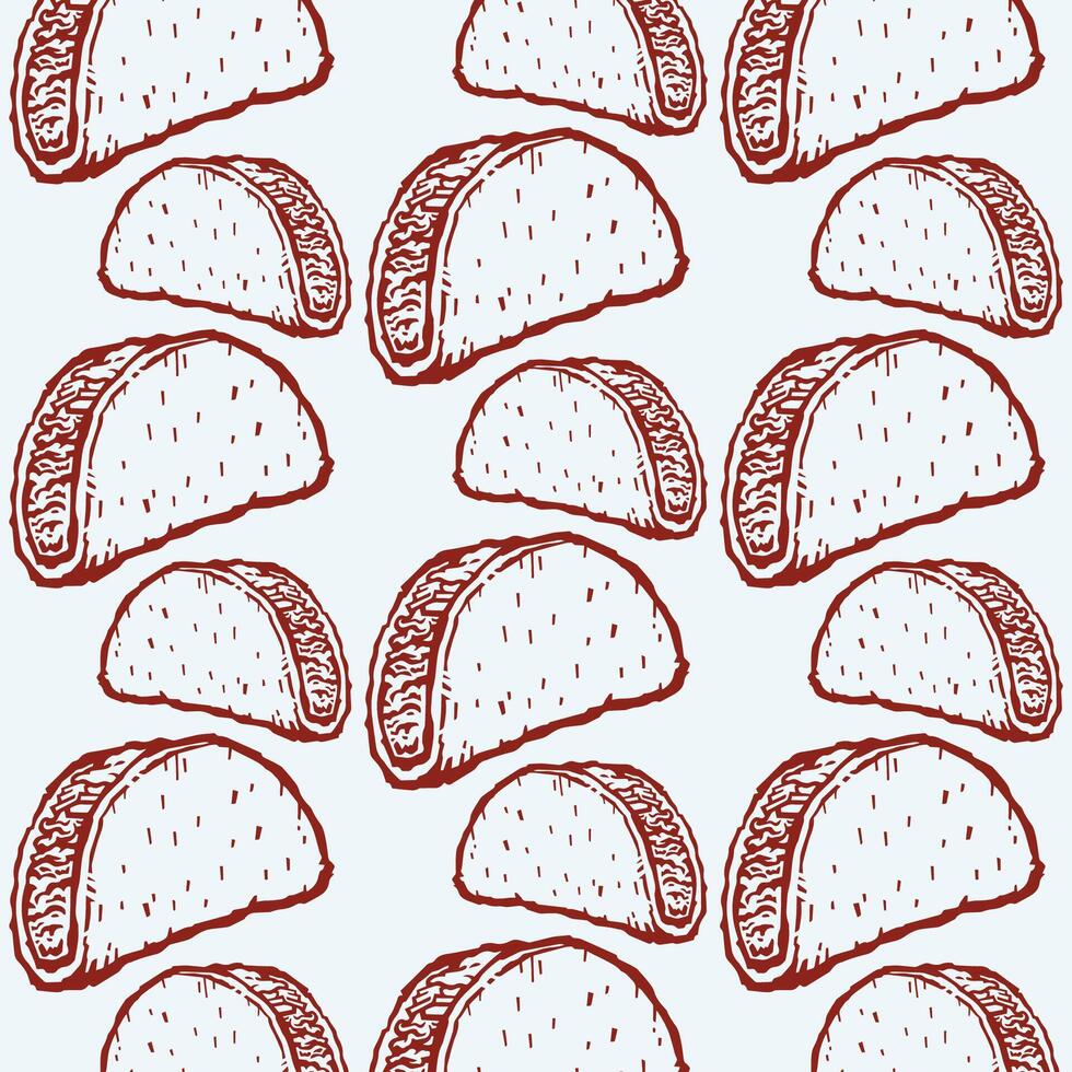 Fast Food Taco Repeat Pattern vector