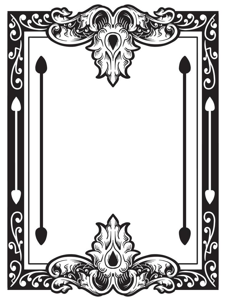Simple Ornamental Outline Frame for Cards vector