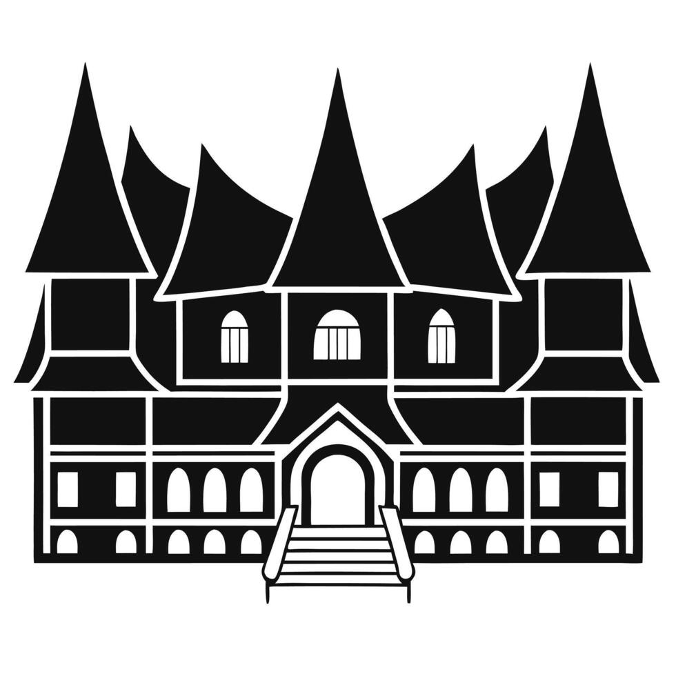 Traditional Minangkabau House Silhouette Icon Illustration Design Element vector