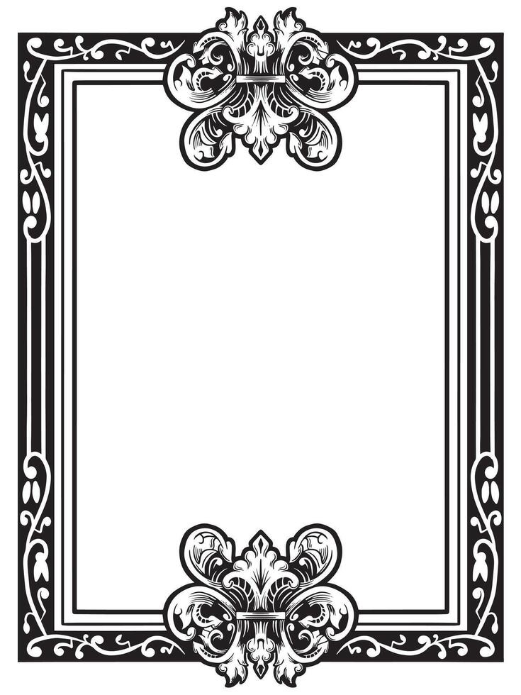 Border Frame with Engraving Details vector