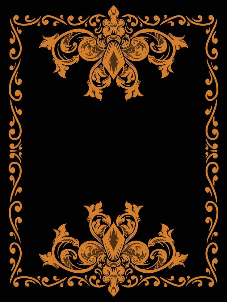 Ornamental Frame with Floral Elements vector