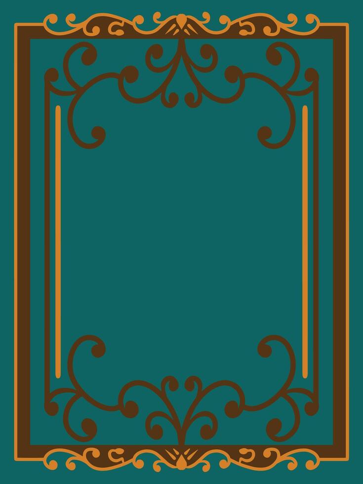 Floral Outline Frame with Ornamental Corners vector