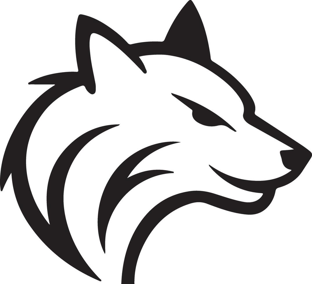 The logo features a sleek, profiled wolf head vector