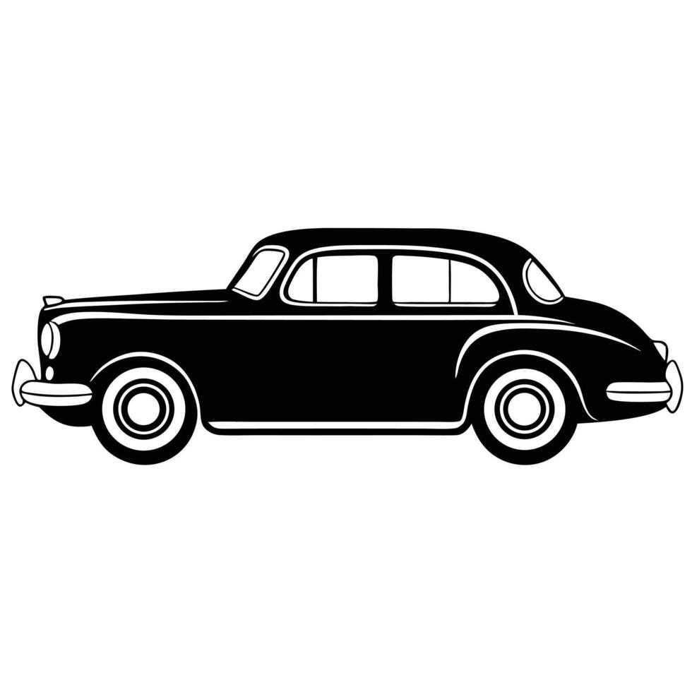 Classic Car Silhouette Vintage Vehicle Illustration Design For Retro Automotive Projects vector
