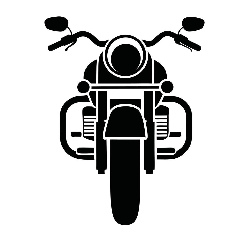 Black And White Motorcycle Silhouette Illustration Of A Classic Cruiser vector