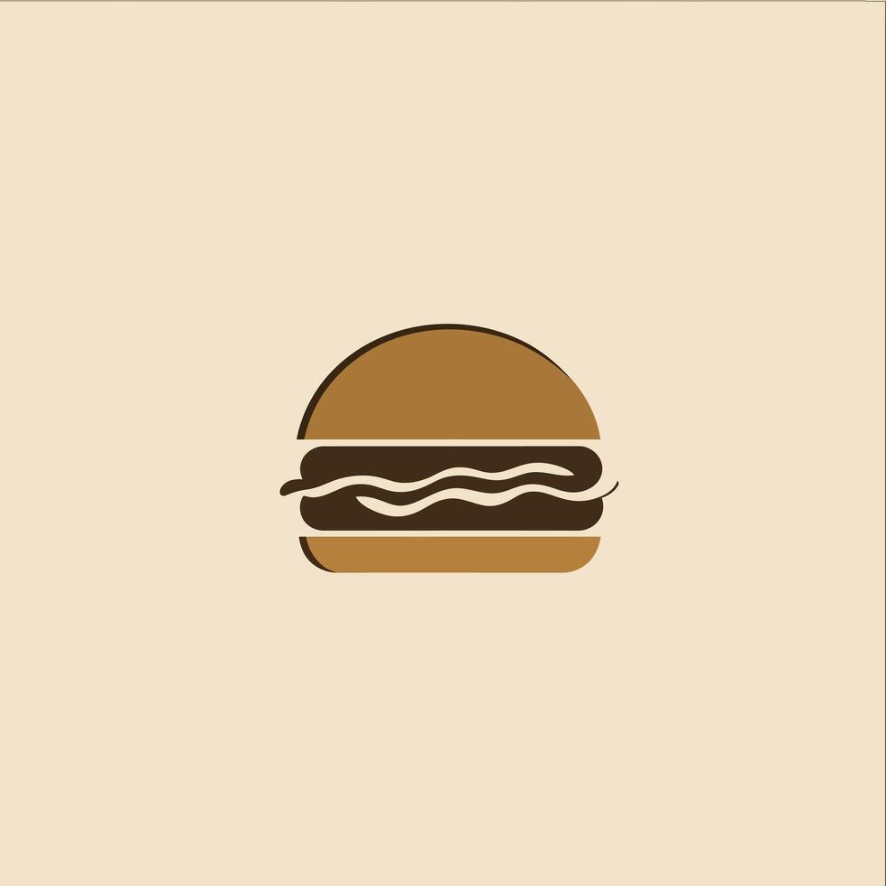 a hamburger logo on a beige background vector