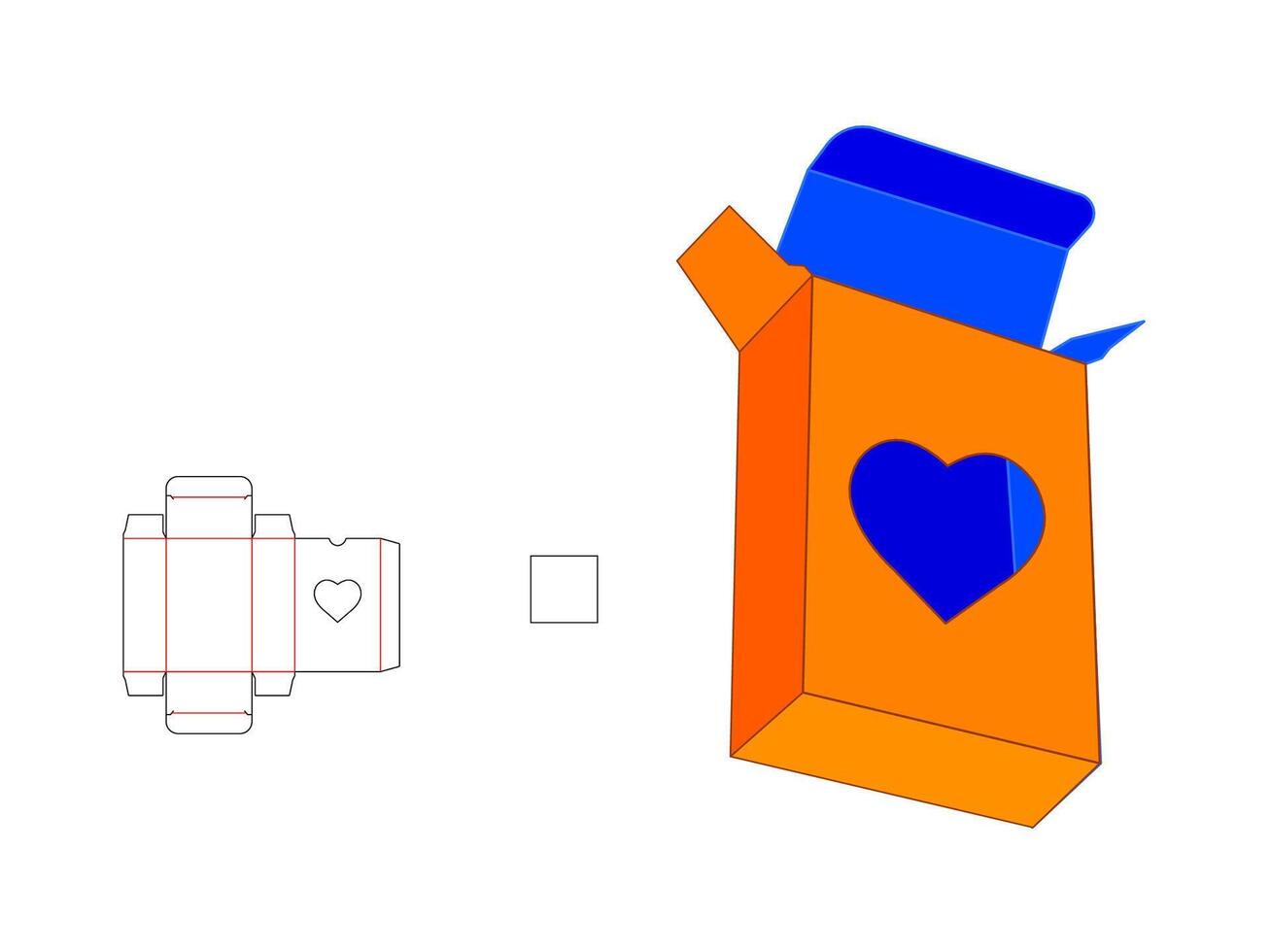 Heart Shape Soap Box LASER CUT Template for Romantic Packaging vector