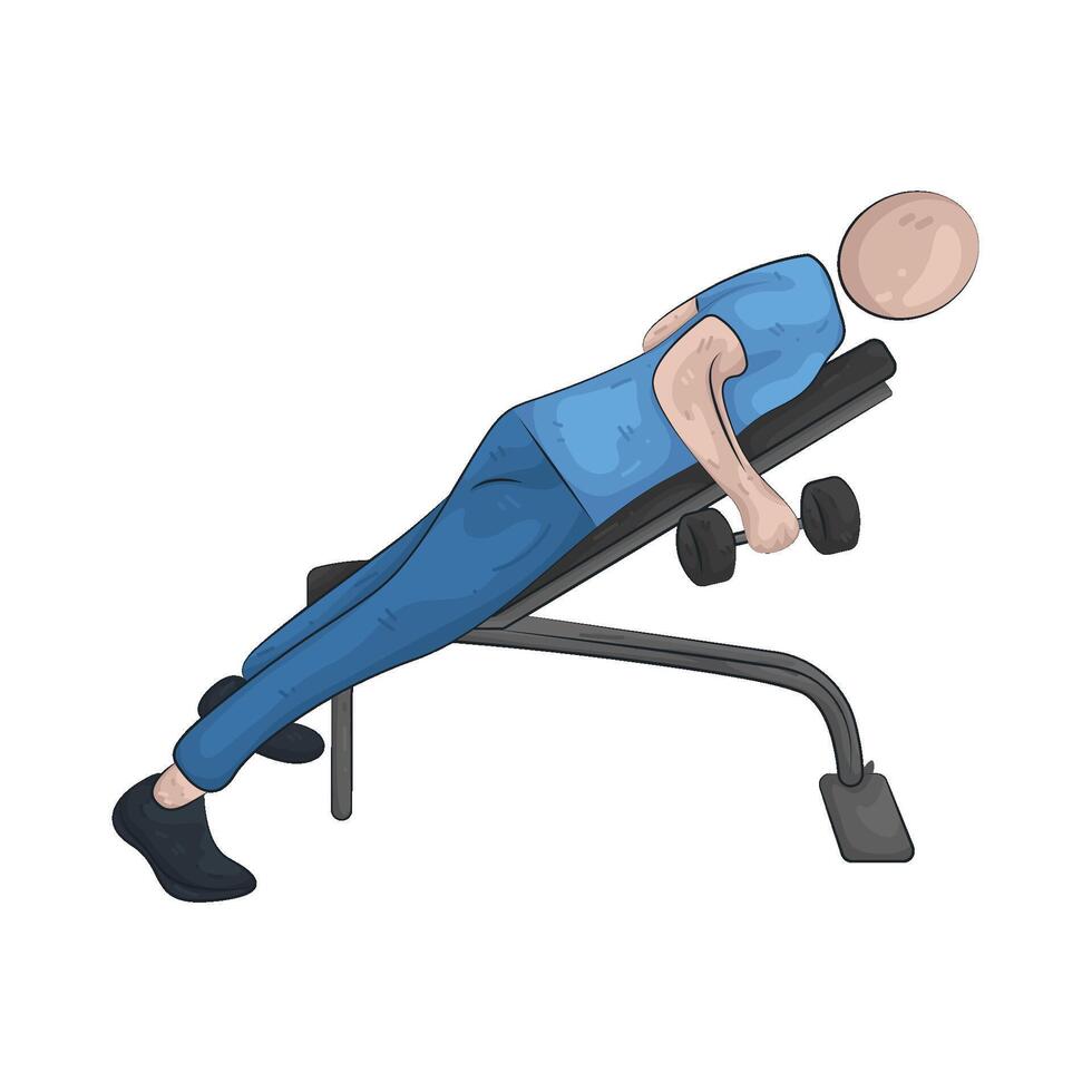 Dumbbell Incline row vector
