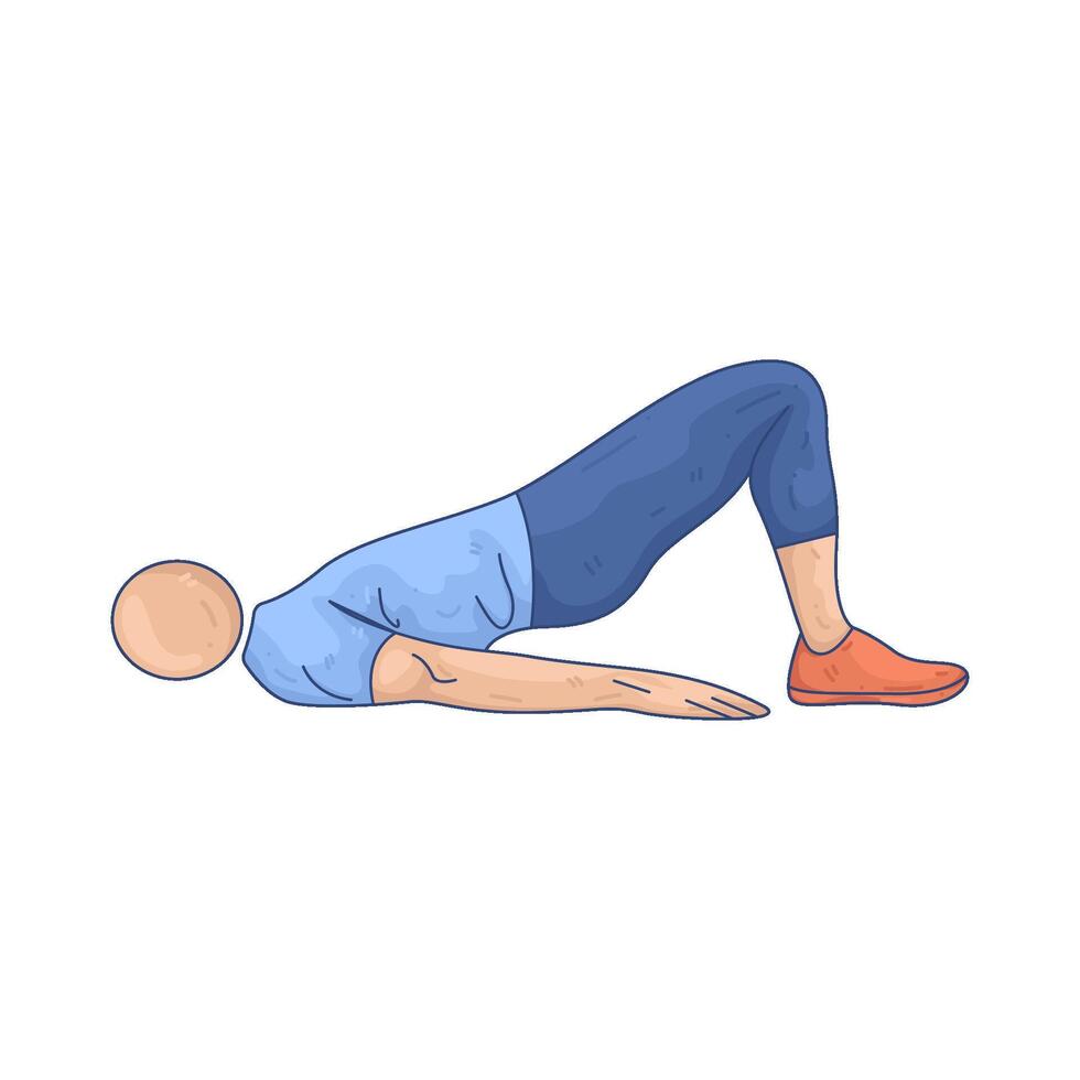 Illustration of Glute Bridge vector