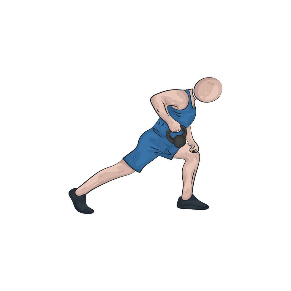One Arm Kettlebell row vector