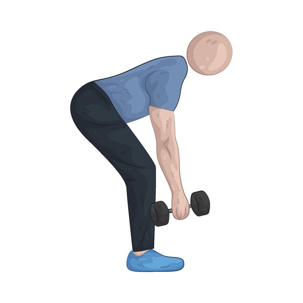 Dumbbell bent over row vector