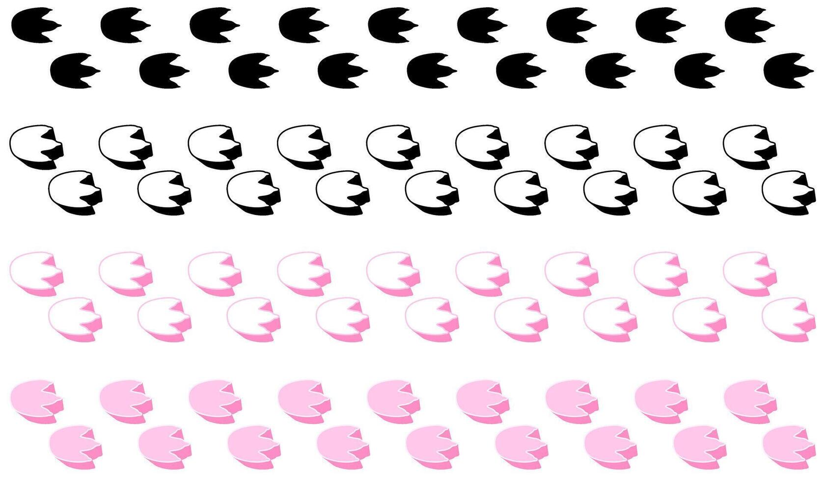 Set collections colourful stylish penguin Animal footprint icon. penguin paw print walking symbol illustration vector