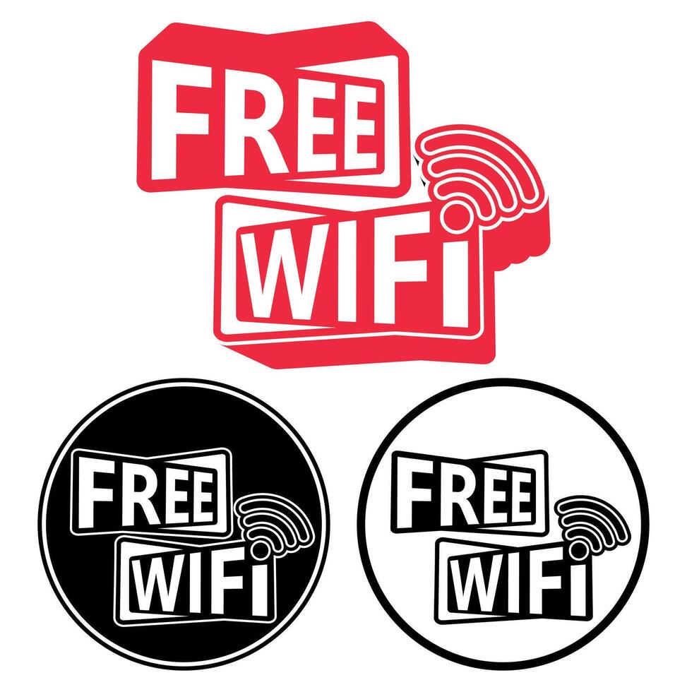set free wireless internet connection. free wifi area sign illustration vector