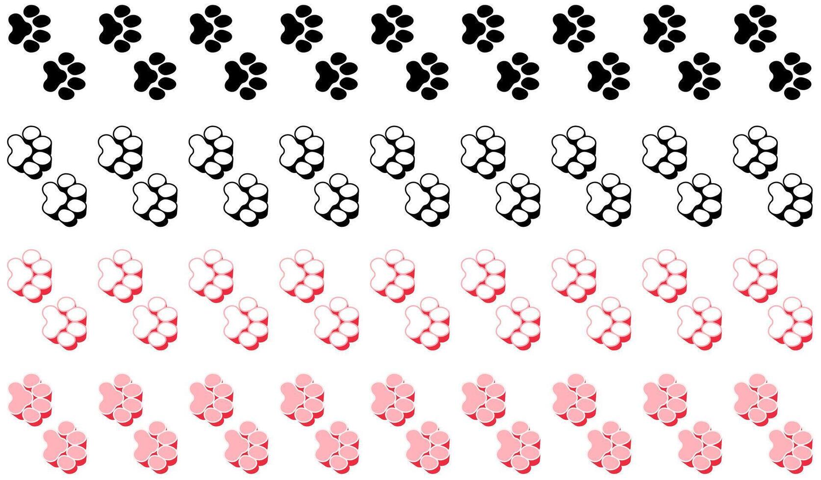 Set collections colourful stylish bobcat Animal footprint icon. bobcat paw print walking symbol illustration vector