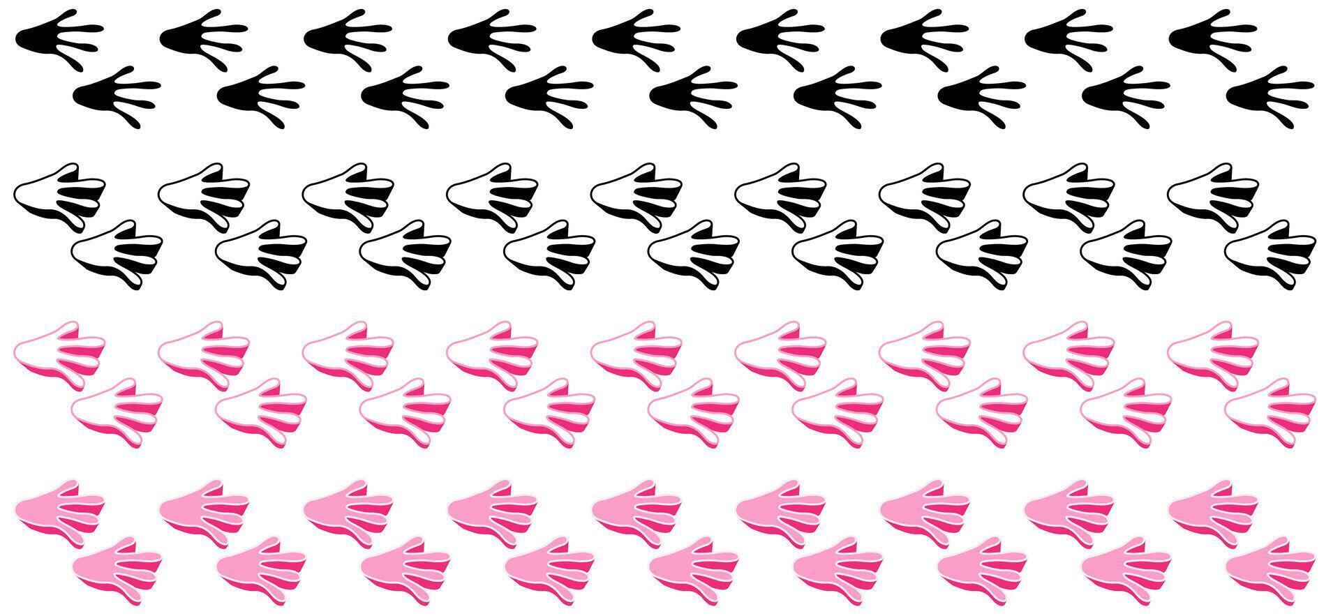 Set collections colourful stylish lizard Animal footprint icon. lizard paw print walking symbol illustration vector