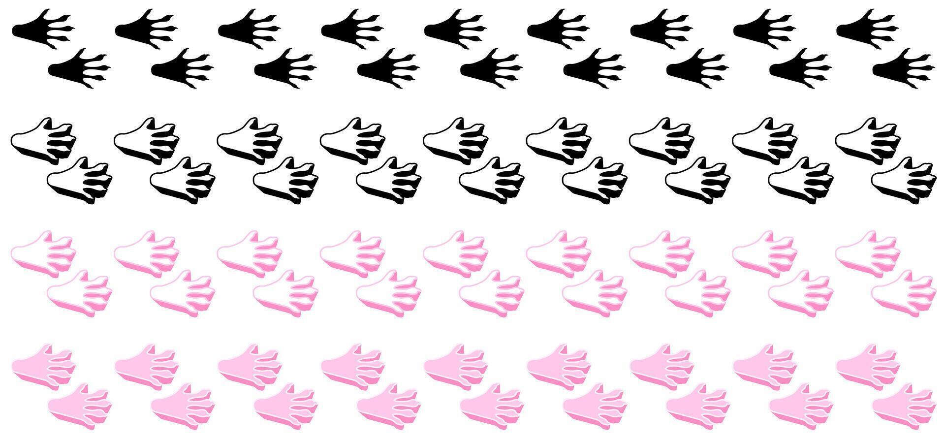 Set collections colourful stylish mouse Animal footprint icon. mouse paw print walking symbol illustration vector