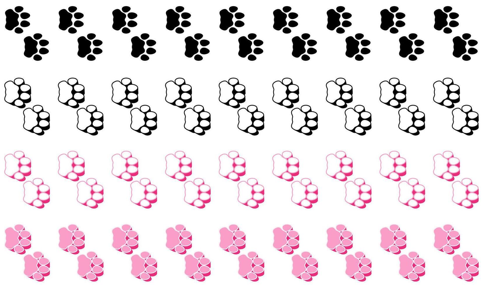 Set collections colourful stylish leopard Animal footprint icon. leopard paw print walking symbol illustration vector