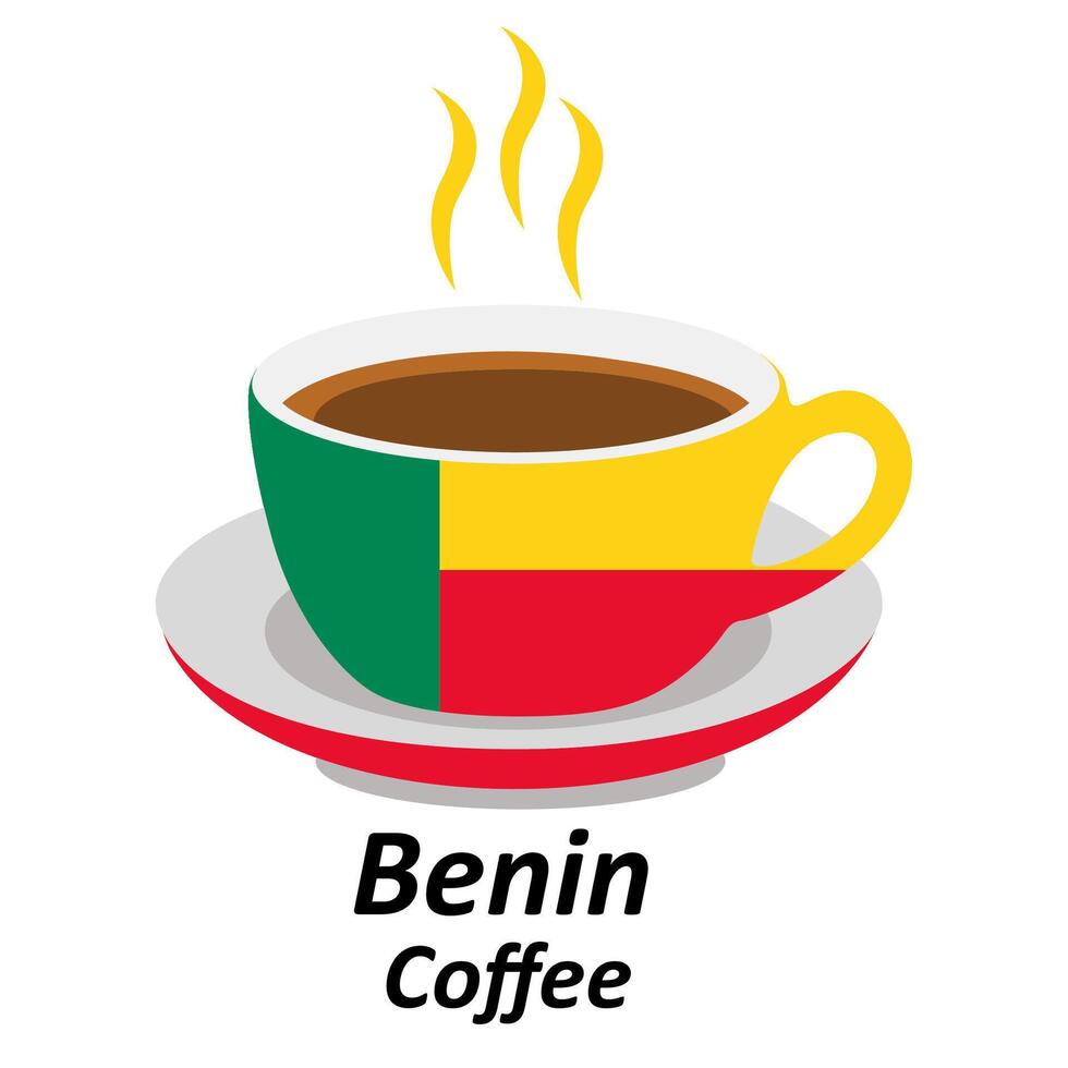 benin coffee cup logo design vector