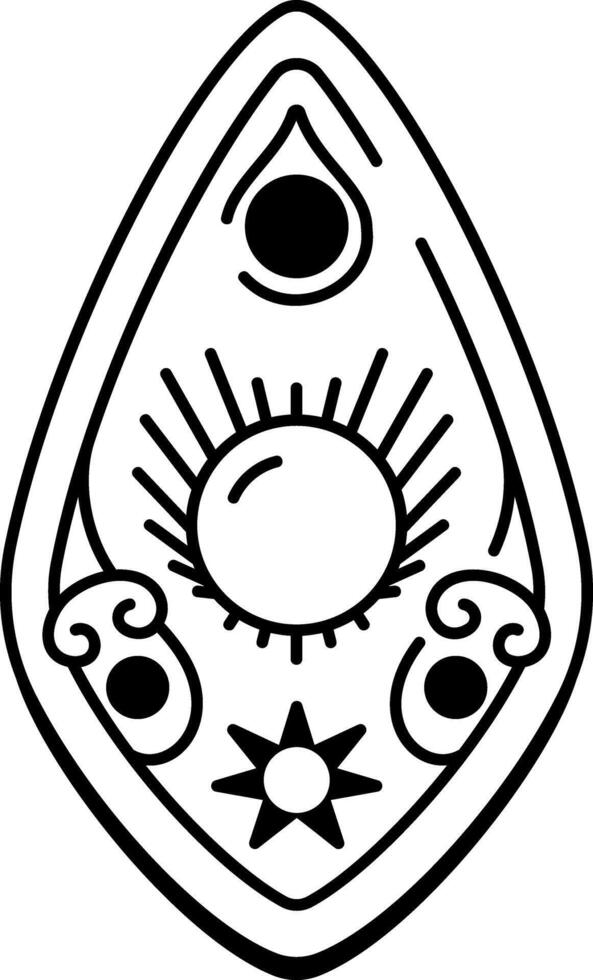 A hand drawn style icon of planchette tattoo vector