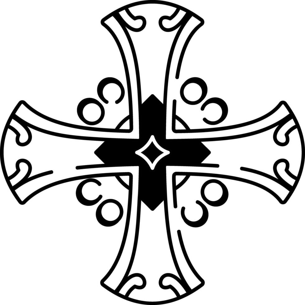 A doodle style icon of holy cross tattoo vector