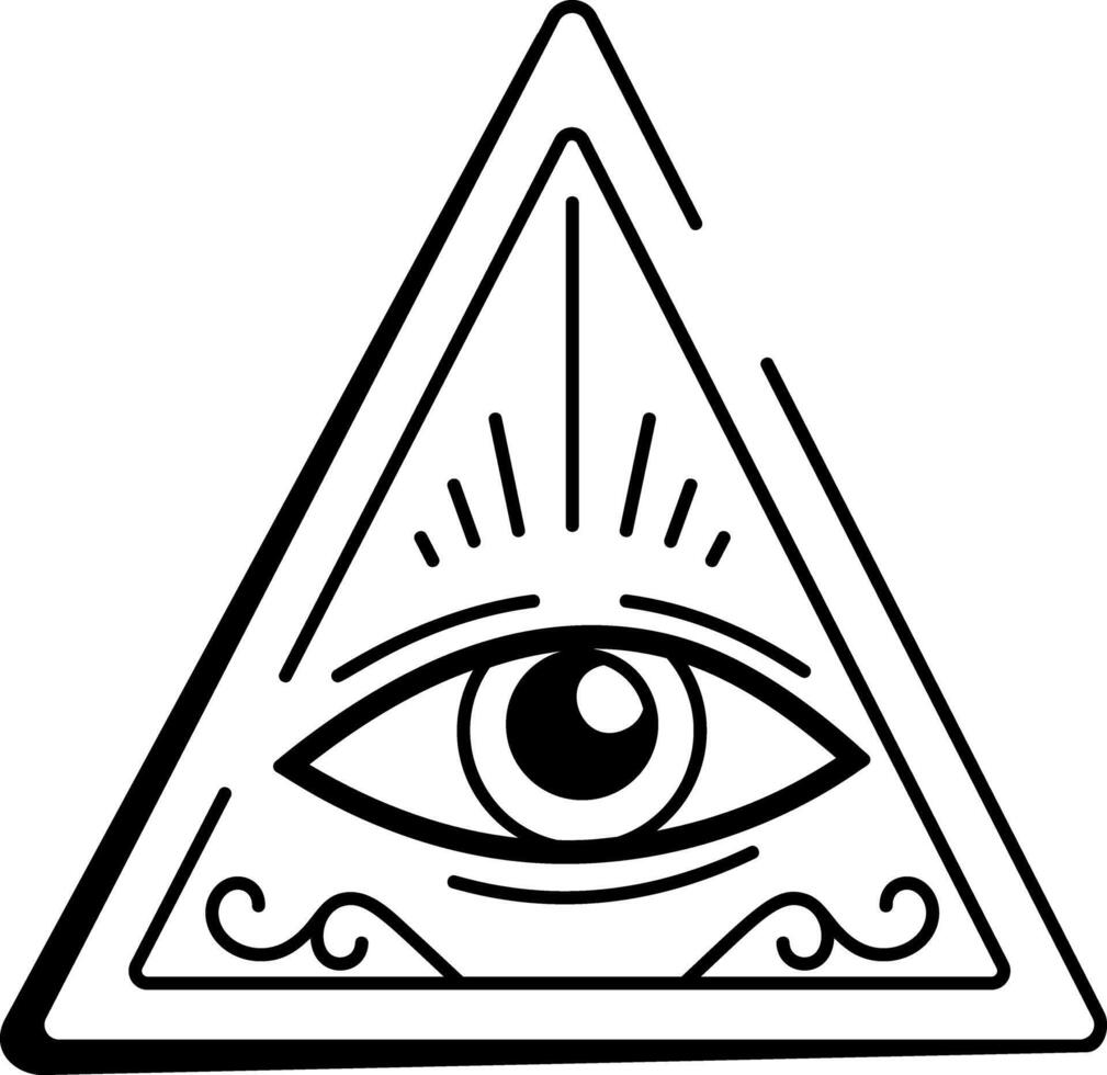 A sketchy style icon of third eye tattoo vector