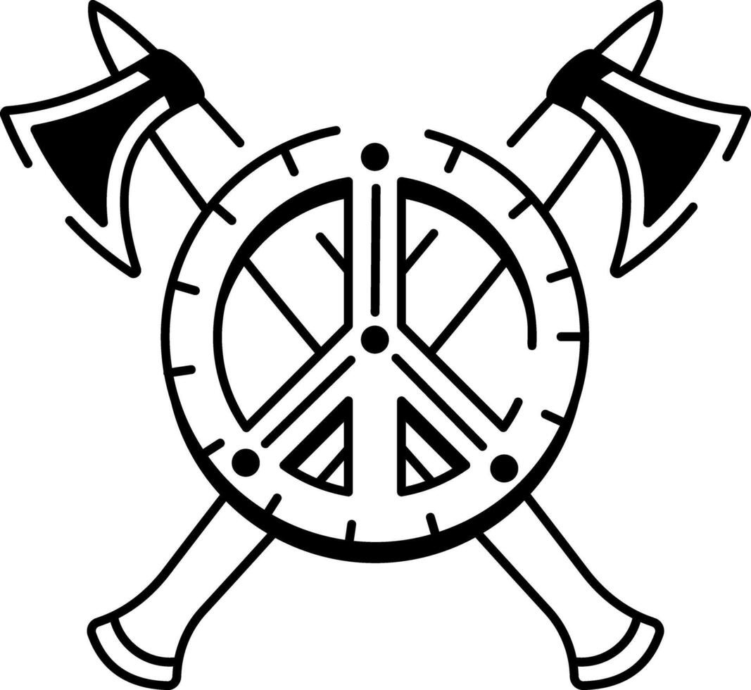 A sketchy style icon of war peace tattoo vector