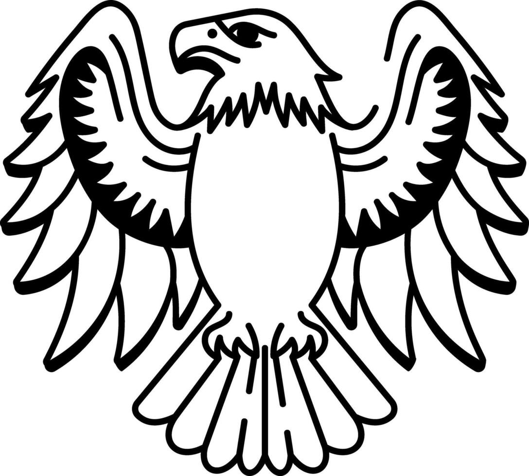 A hand drawn style icon of eagle tattoo vector