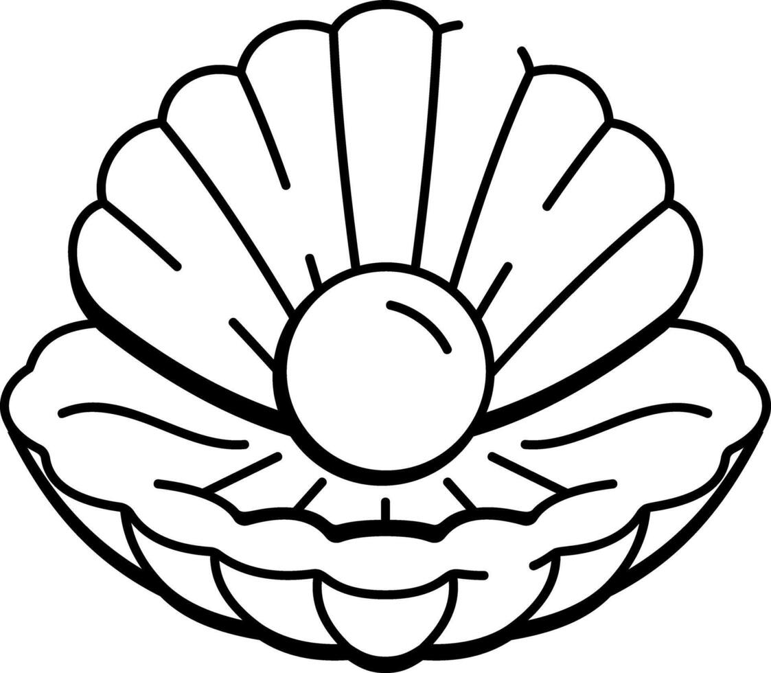 A doodle style icon of pearl shell tattoo vector