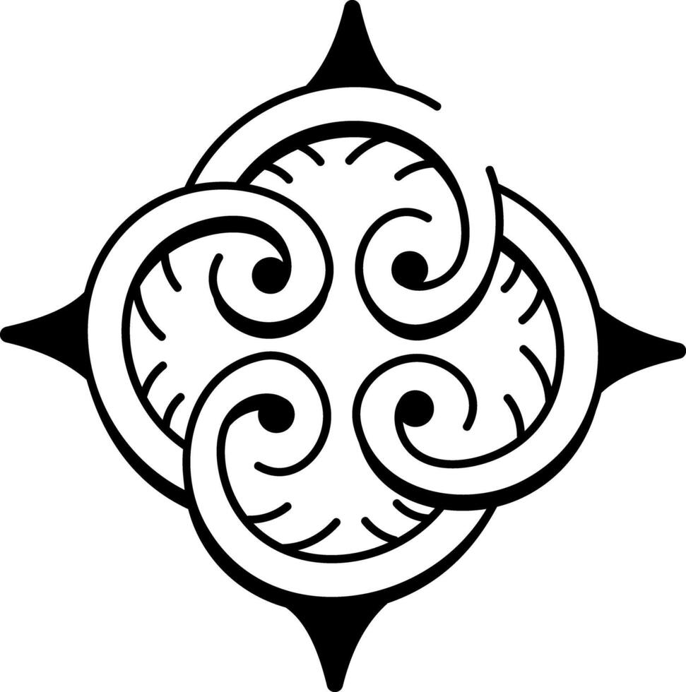 A doodle style icon of sacred spiral tattoo vector