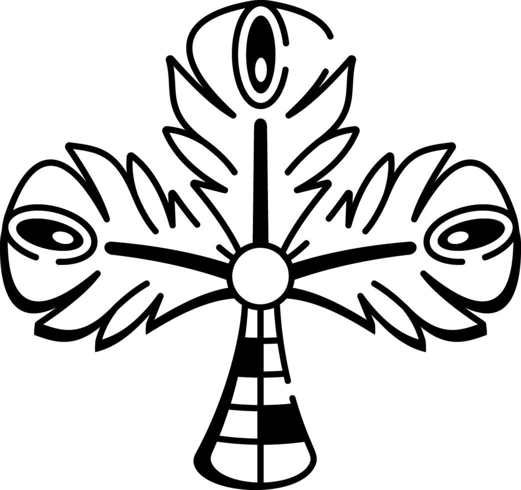 A doodle style icon of maat feather tattoo vector