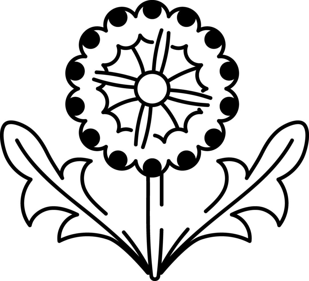 A doodle style icon of dandelion tattoo vector