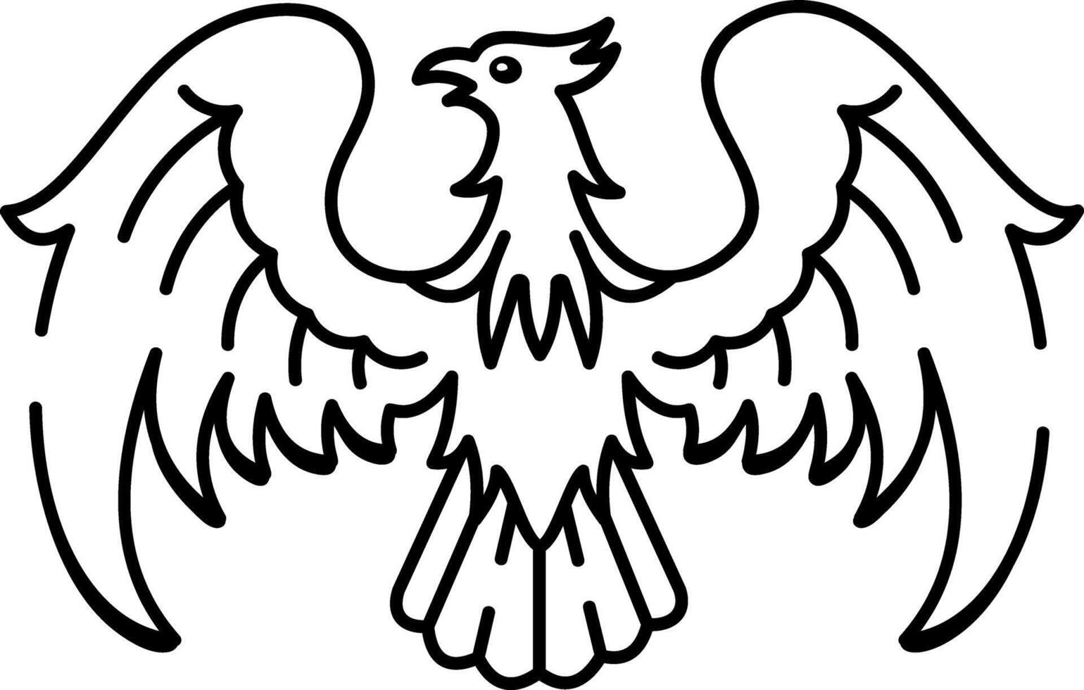 A sketchy style icon of phoenix rising tattoo vector