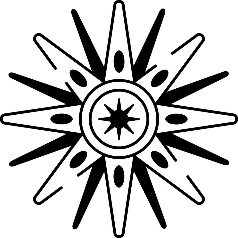 A doodle style icon of sunburst tattoo vector