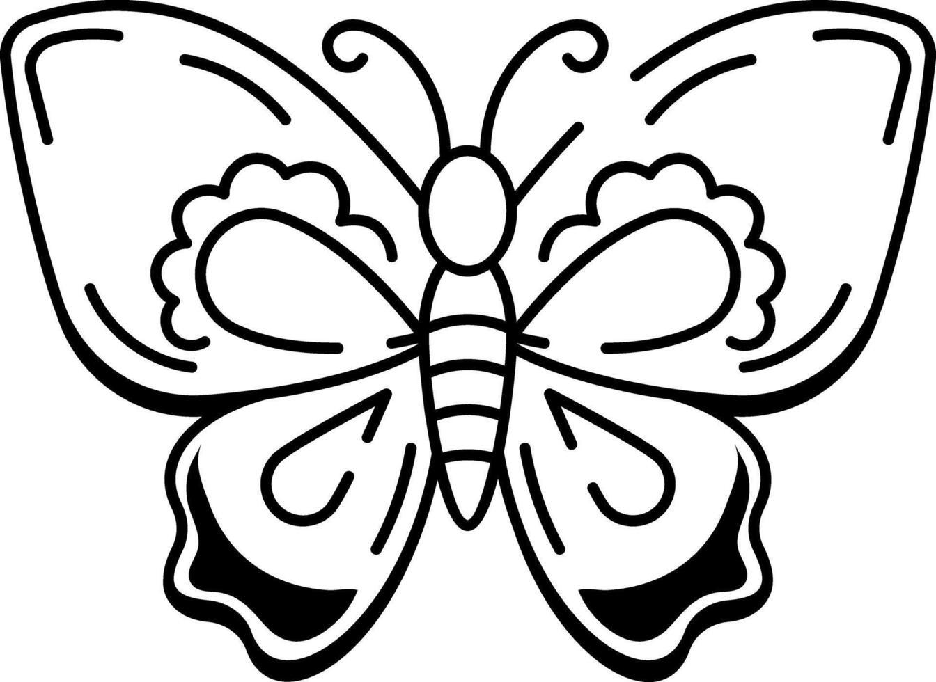 A doodle style icon of butterfly tattoo vector