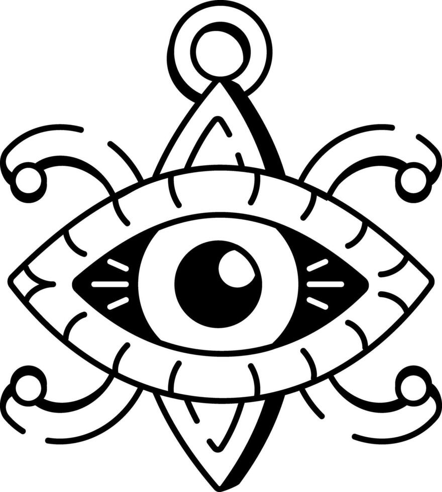 A doodle style icon of evil eye tattoo vector