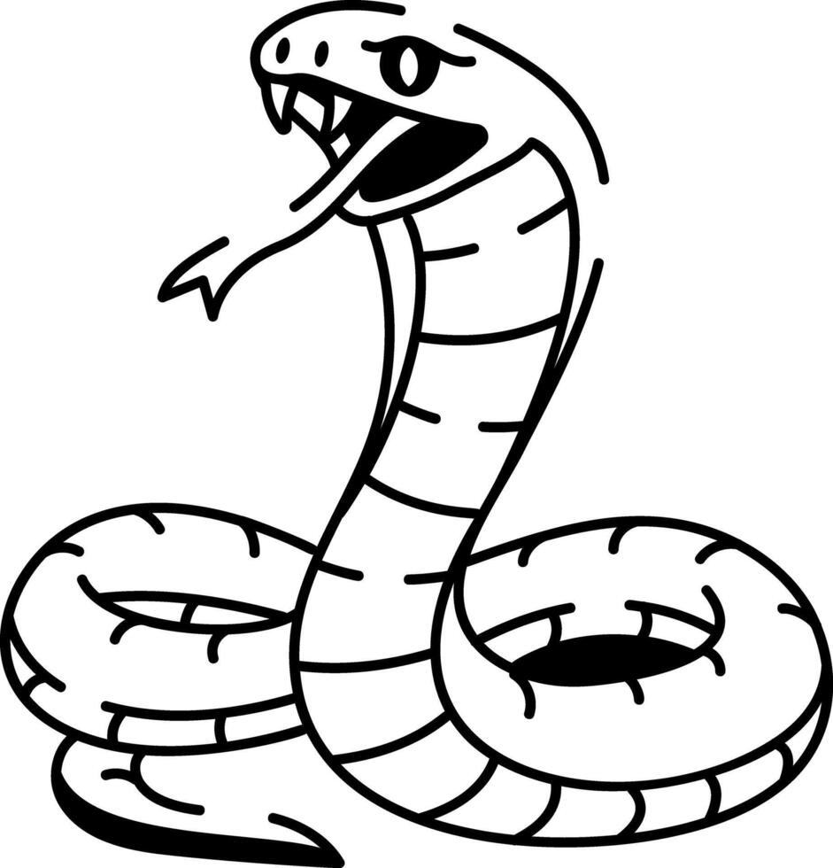 A sketchy style icon of rattlesnake tattoo vector