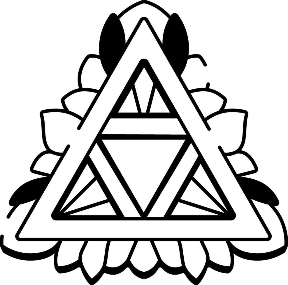 A sketchy style icon of triangle tattoo vector