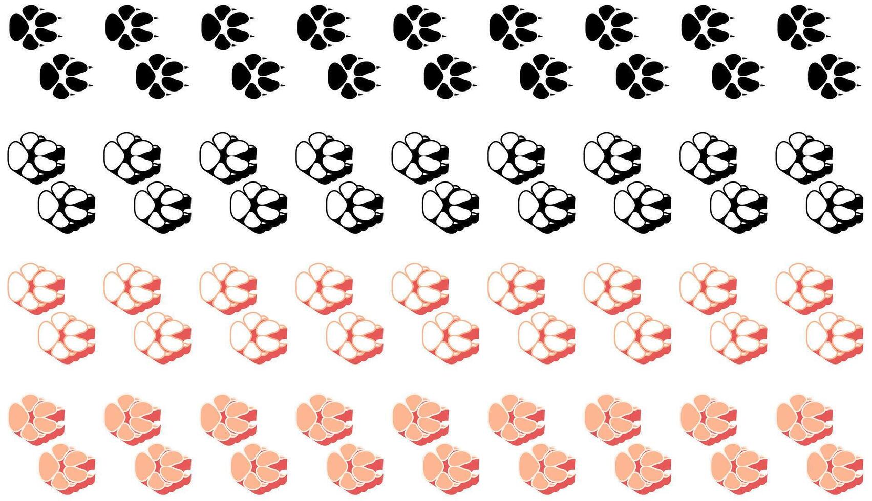 Set collections colourful stylish fox Animal footprint icon. fox paw print walking symbol illustration vector