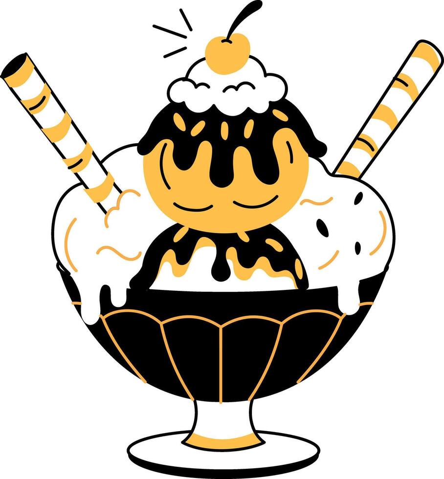 A hand drawn style illustration of sweet ice cream vector